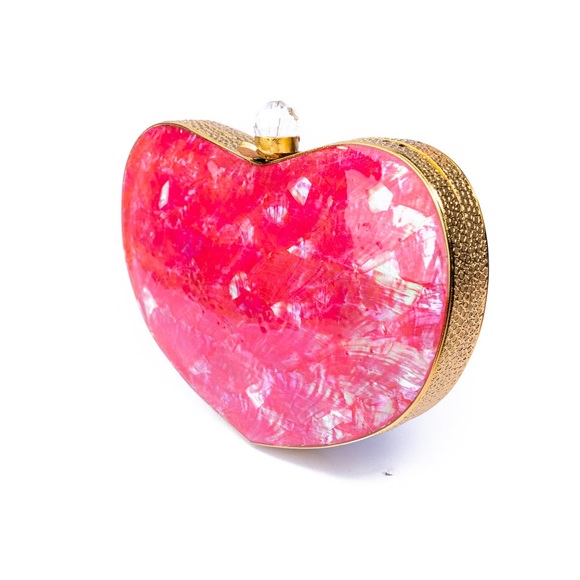 Heart-Shaped Pink Clutch
